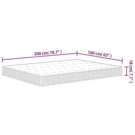 Binnenveringmatras middelhard 160x200 cm 7