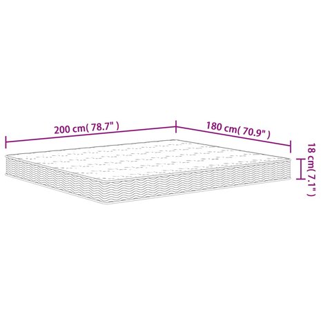 Binnenveringmatras middelhard 180x200 cm 7