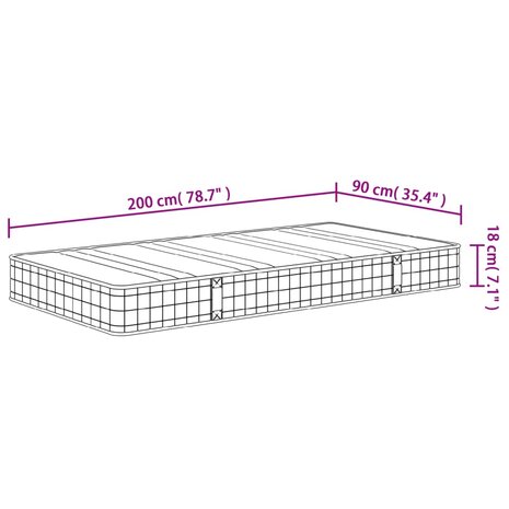 Binnenveringmatras middelhard 90x200 cm 9