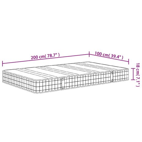 Binnenveringmatras middelhard 100x200 cm 9