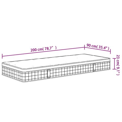 Binnenveringmatras middelhard 90x200 cm 9