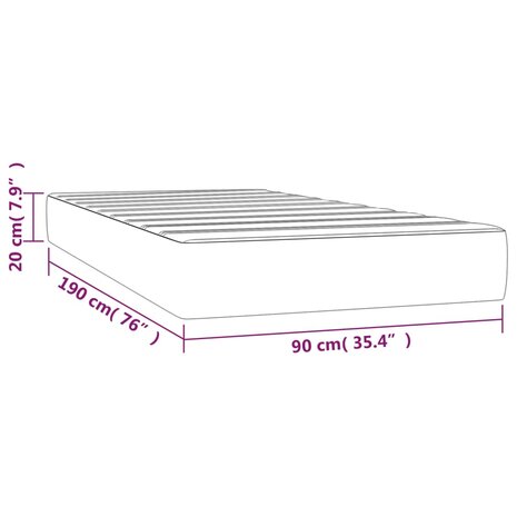 Pocketveringmatras 90x190x20 cm fluweel zwart 7