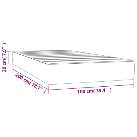 Pocketveringmatras 100x200x20 cm fluweel donkergrijs 7