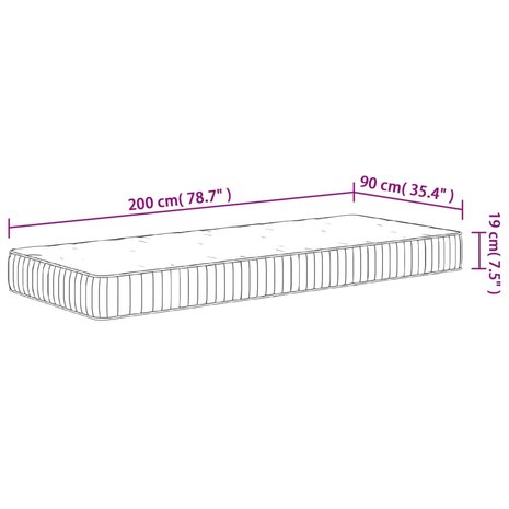 Pocketveringmatras middelhard 90x200 cm 9