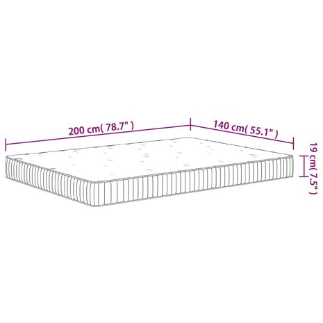 Pocketveringmatras middelhard 140x200 cm 9