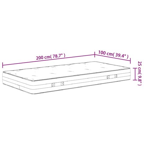 Pocketveringmatras middelhard-hard 100x200 cm 7