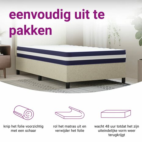 Pocketveringmatras middelhard-hard 100x200 cm 9