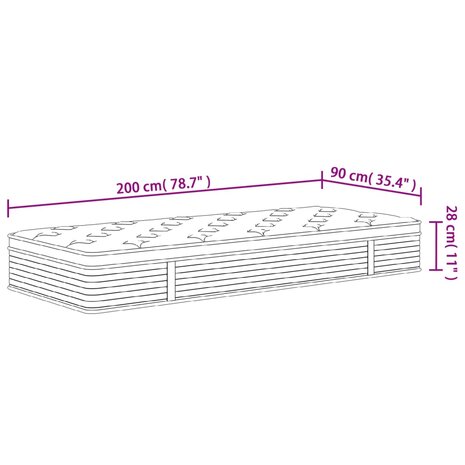 Pocketveringmatras middelhard-plus 90x200 cm 7