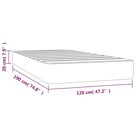 Pocketveringmatras 120x190x20 cm fluweel donkergrijs 7