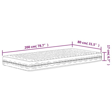 Schuimmatras hardheid H2 H3 80x200 cm wit 8