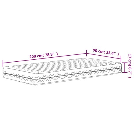 Schuimmatras hardheid H2 H3 90x200 cm wit 8