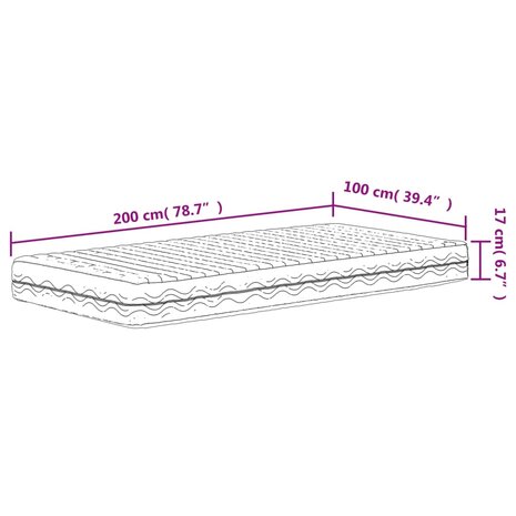 Schuimmatras hardheid H2 H3 100x200 cm wit 8