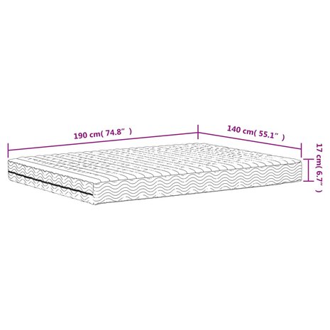 Schuimmatras hardheid H2 H3 140x190 cm wit 8