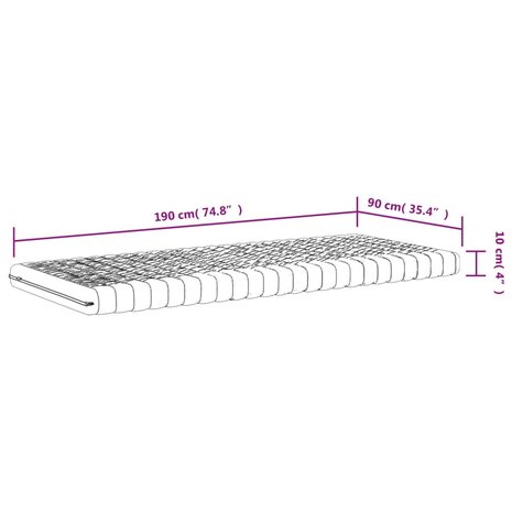 Schuimmatrassen 2 st 7 zones hardheid 20 ILD 90x190 cm wit 9