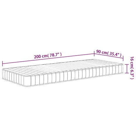 Schuimmatras middelzacht 90x200 cm 9