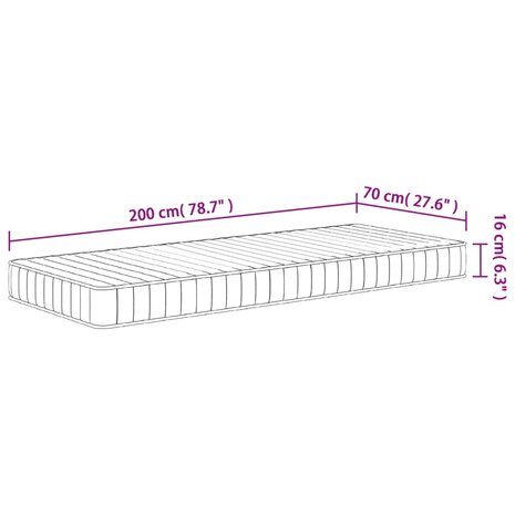 Schuimmatras middelzacht 70x200 cm 9