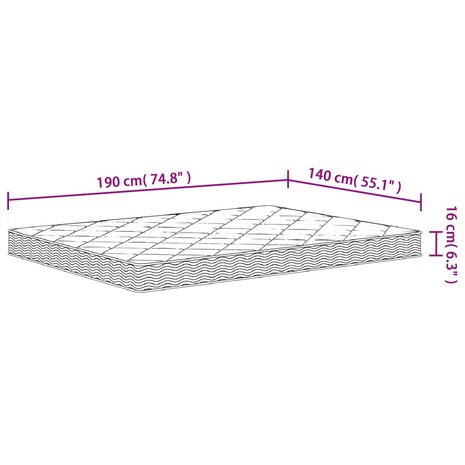 Schuimmatras middelzacht 140x190 cm 9