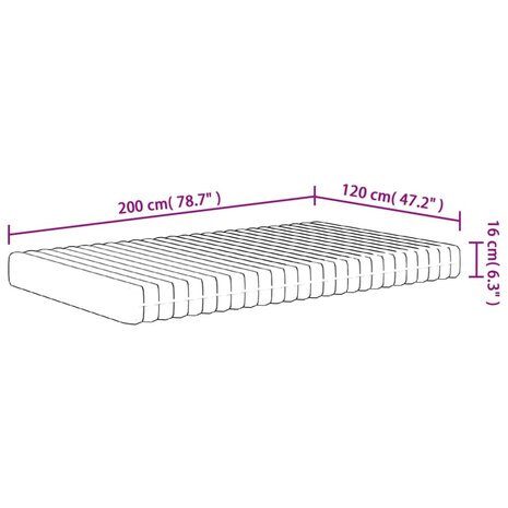 Schuimmatras middelzacht 120x200 cm 9