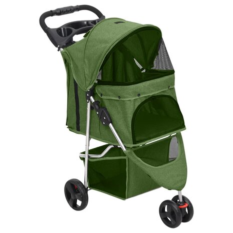 Hondenwagen inklapbaar 80x46x98 cm oxford stof groen 1