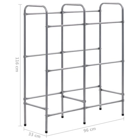 Opbergrek voor 6 kratten 96x33x116 cm steel zilverkleurig 5