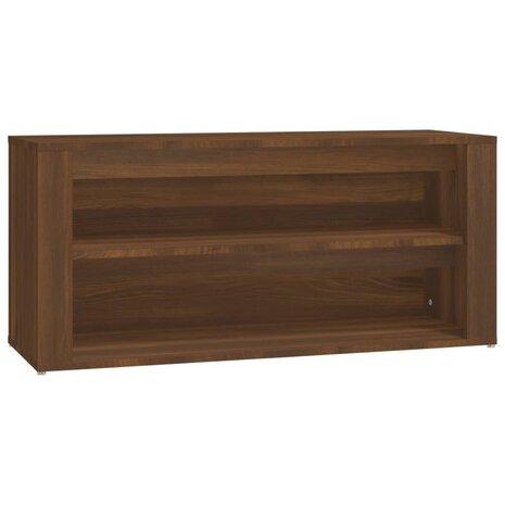 Schoenenrek 100x35x45 cm bewerkt hout bruin eikenkleur 2