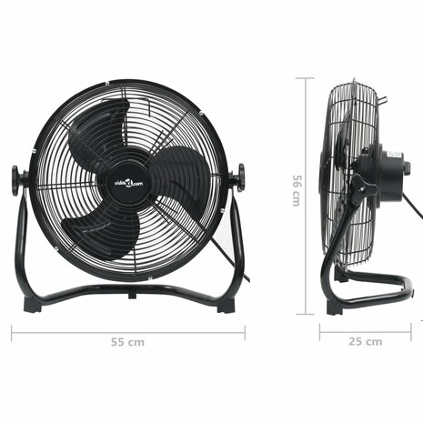 Vloerventilator 3 snelheden 100 W 55 cm zwart 9