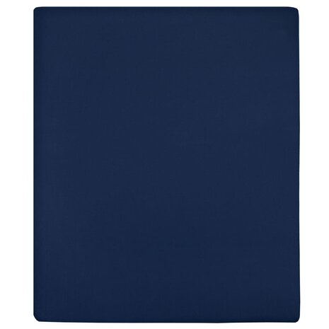 Hoeslakens 2 st jersey 100x200 cm katoen marineblauw 1