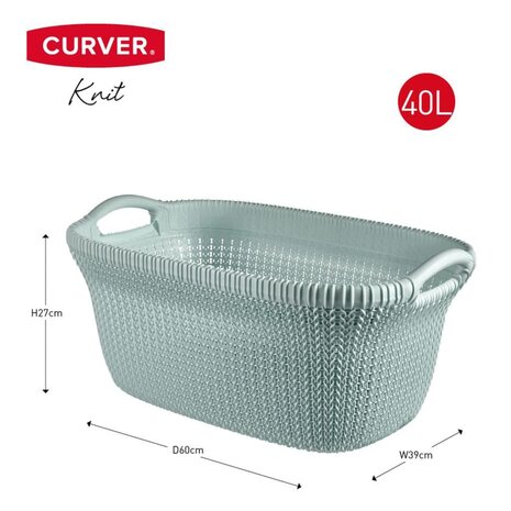 Curver Wasmand Knit 40 L lichtblauw 2