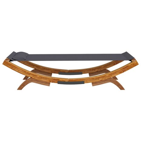 Loungebed 100x188,5x44 cm massief gebogen hout antracietkleurig 4