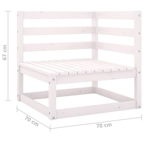 Tuinhoekbanken 2 st massief grenenhout wit 6