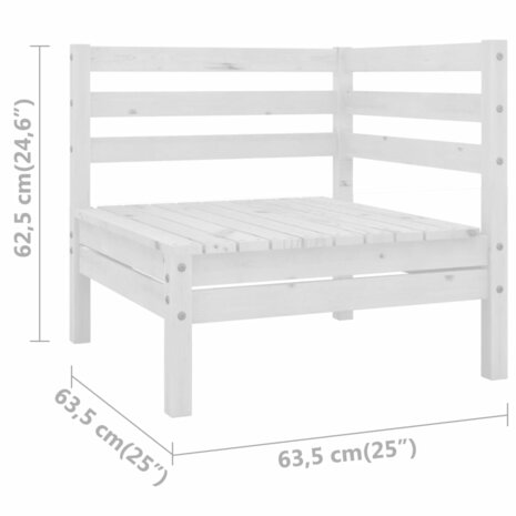 Tuinhoekbanken 2 st massief grenenhout wit 6