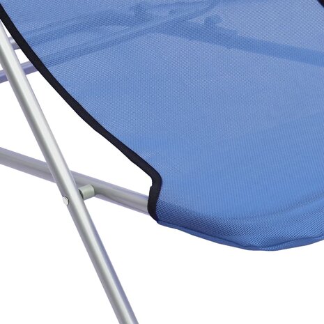 Strandstoelen 2 st textileen en gepoedercoat staal blauw 10