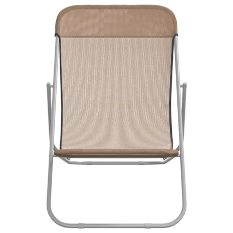 Strandstoelen 2 st textileen en gepoedercoat staal taupe 4