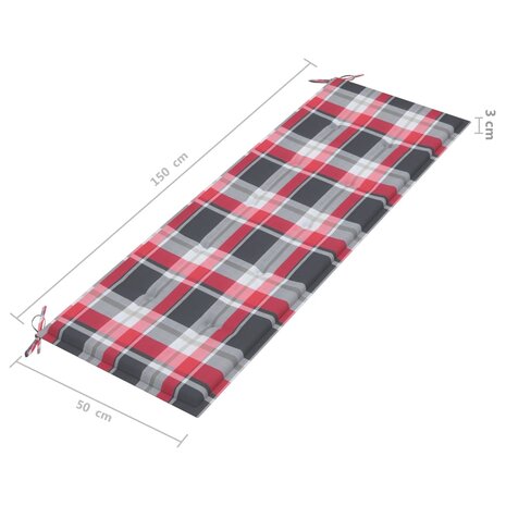 Tuinbank met kussen 157 cm massief acaciahout 9