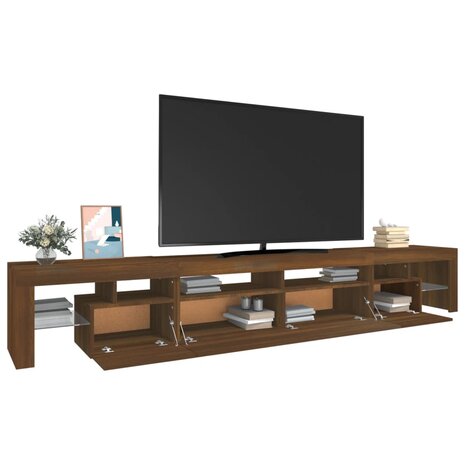 Tv-meubel met LED-verlichting 260x36,5x40 cm bruin eikenkleur 6