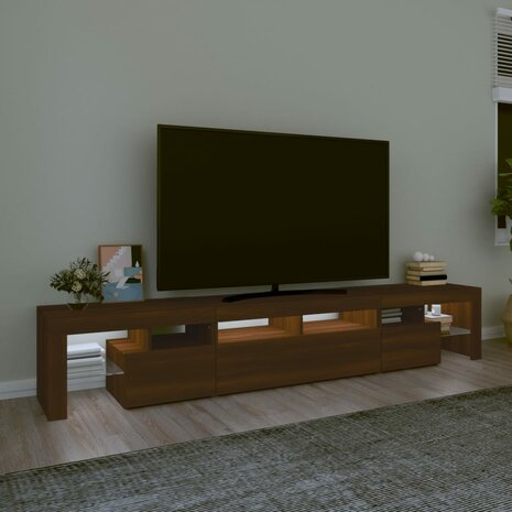 Tv-meubel met LED-verlichting 230x36,5x40 cm bruin eikenkleur 3