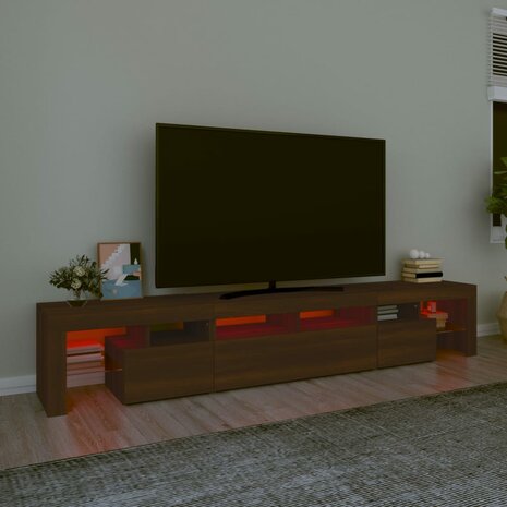 Tv-meubel met LED-verlichting 230x36,5x40 cm bruin eikenkleur 5