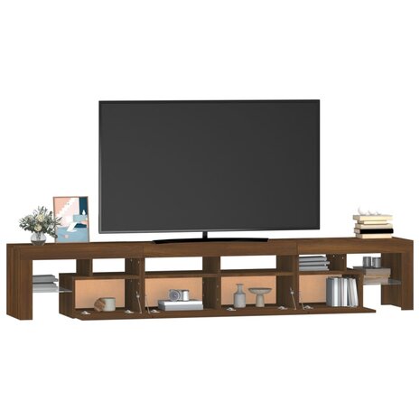 Tv-meubel met LED-verlichting 230x36,5x40 cm bruin eikenkleur 6