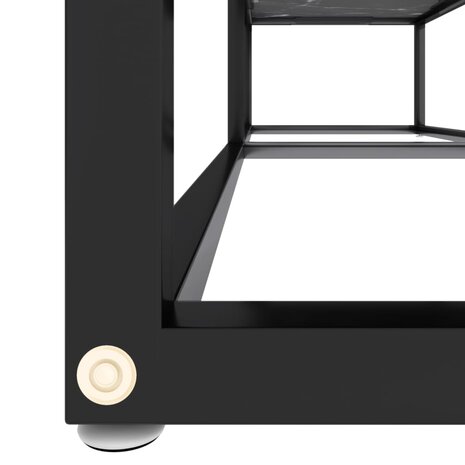 Tv-meubel 140x40x40,5 cm gehard glas zwartmarmerkleurig 6
