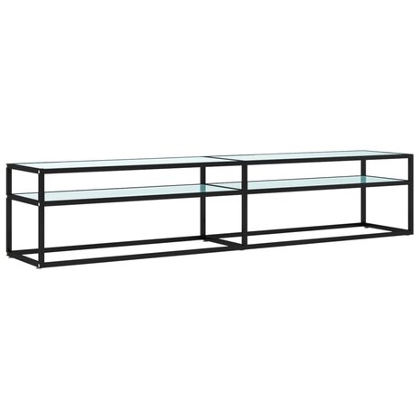 Tv-meubel 200x40x40,5 cm gehard glas witmarmerkleurig 2