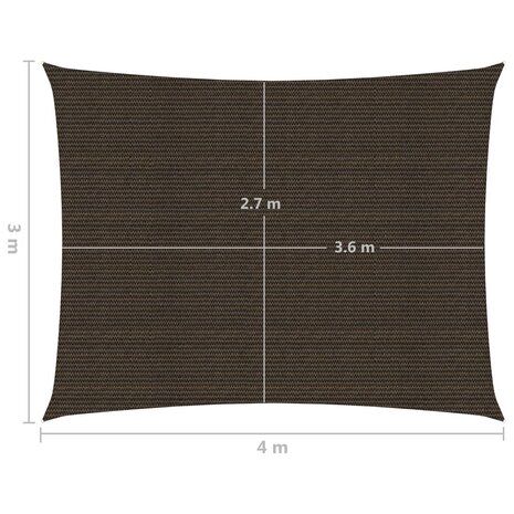 Zonnezeil 160 g/m² 3x4 m HDPE bruin 6