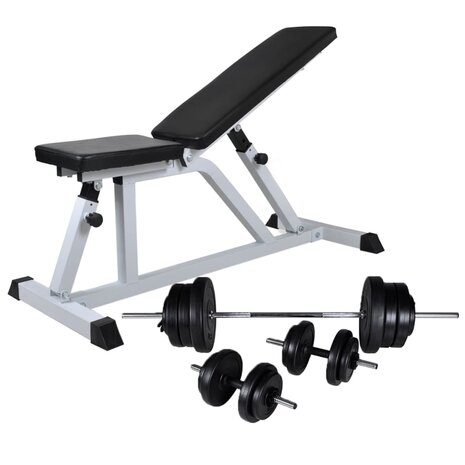 Trainingsbank met halterset 60,5 kg 1