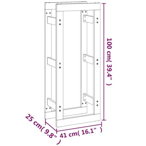 Haardhoutrek 80x25x100 cm massief grenenhout grijs 8