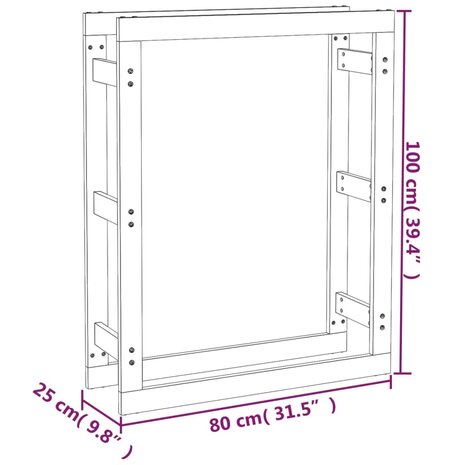 Haardhoutrek 80x25x100 cm massief grenenhout 8