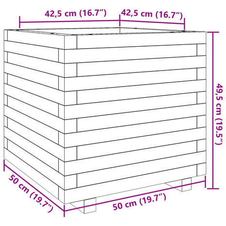 Plantenbak 50x50x49,5 cm massief douglashout 10