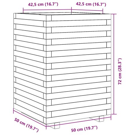 Plantenbak 50x50x72 cm massief grenenhout 10