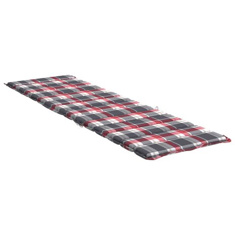 Ligbedkussen 200x60x3 cm oxford stof ruitpatroon rood 4