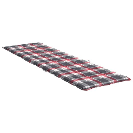 Ligbedkussen 200x70x3 cm oxford stof ruitpatroon rood 4