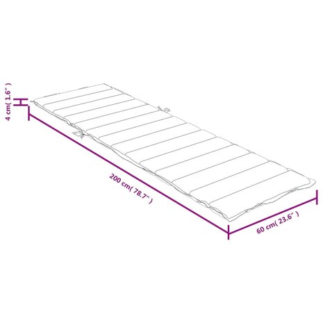 Ligbedkussen 200x60x4 cm stof gemêleerd crèmekleurig 9