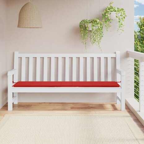 Tuinbankkussen 200x50x3 cm oxford stof rood 1